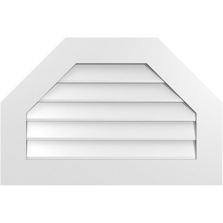 Ekena Millwork Octagonal Top Surface Mount PVC Gable Vent w/ 3-1/2"W x 1"P Standard Frame, 30"W x 20"H GVPOT30X2001SN